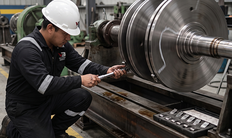 Balanceo dinámico certificado de rotor — turbina de vapor VB
