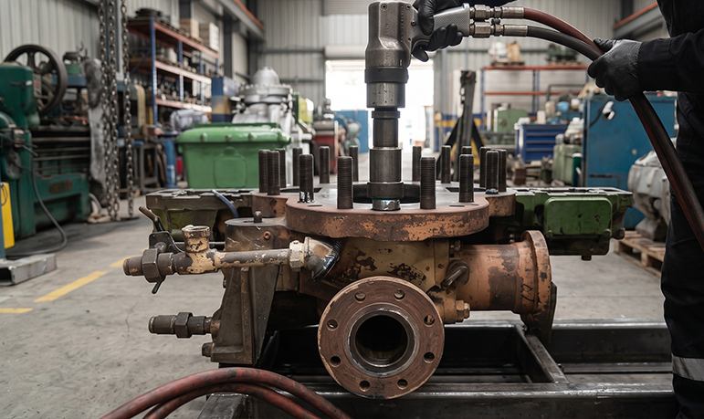 Cierre final de carcasa en turnaround — turbina de vapor refinería VB